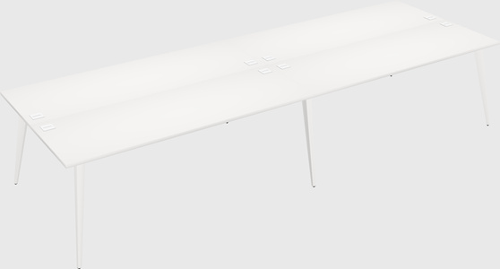 Shared rectangular office desk system
