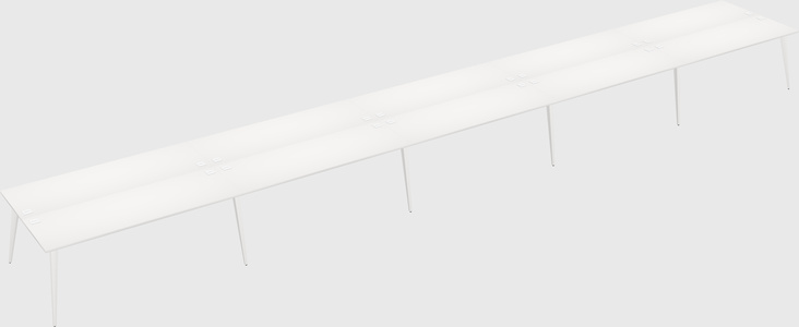 Shared rectangular office desk system