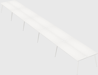 Shared rectangular office desk system