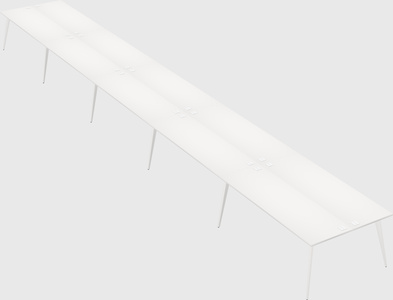 Shared rectangular office desk system