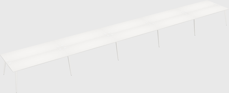 Shared rectangular office desk system