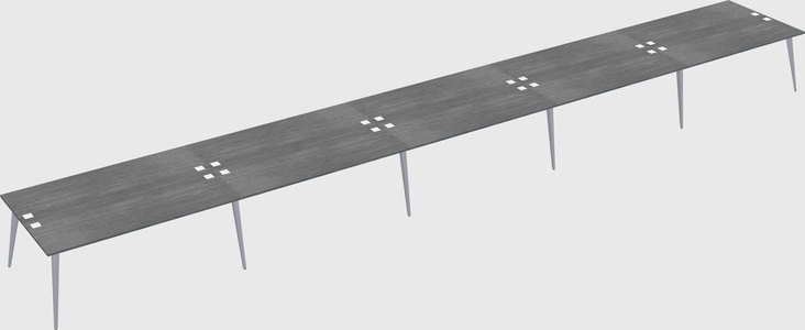 Shared rectangular office desk system