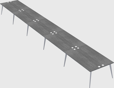 Shared rectangular office desk system