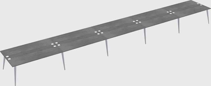 Shared rectangular office desk system