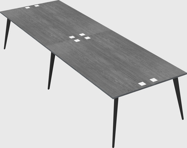 Shared rectangular office desk system