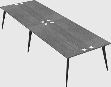 Shared rectangular office desk system