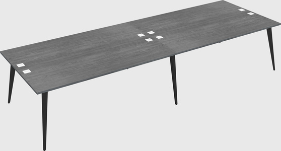 Shared rectangular office desk system