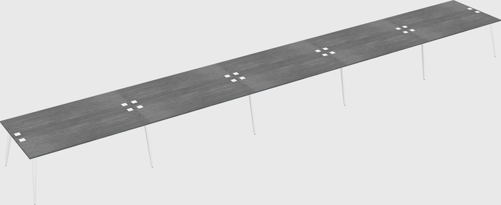 Shared rectangular office desk system