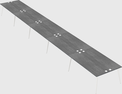 Shared rectangular office desk system