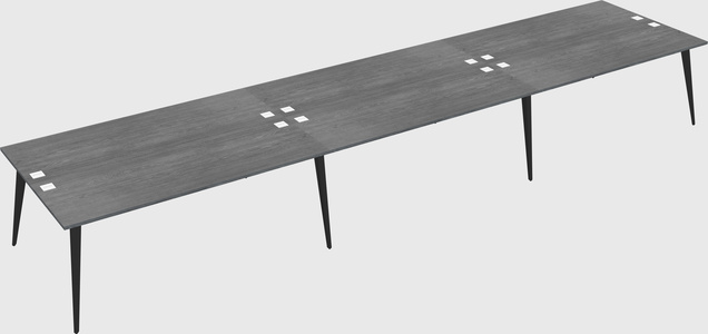 Shared rectangular office desk system