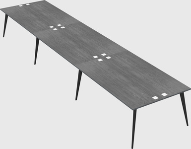 Shared rectangular office desk system
