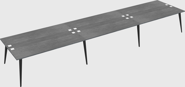 Shared rectangular office desk system