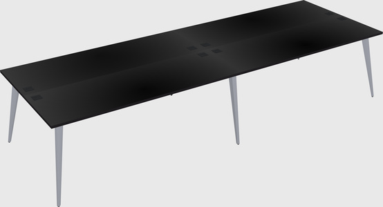 Shared rectangular office desk system