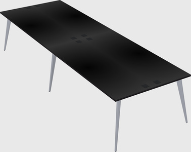 Shared rectangular office desk system