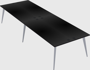 Shared rectangular office desk system