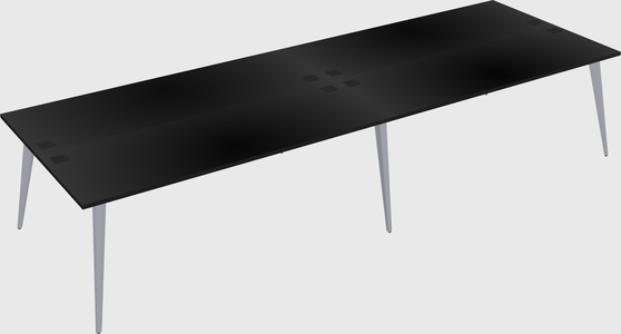 Shared rectangular office desk system