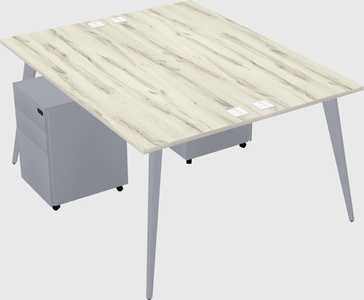 Shared rectangular office desk system