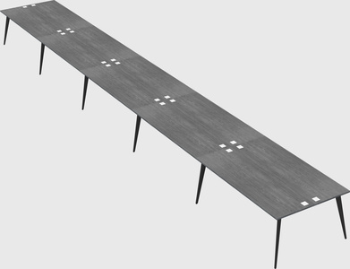 Shared rectangular office desk system