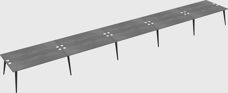 Shared rectangular office desk system