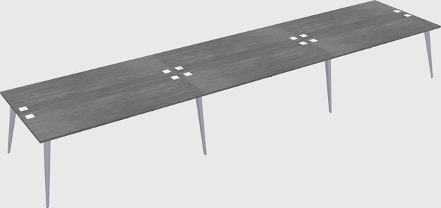Shared rectangular office desk system