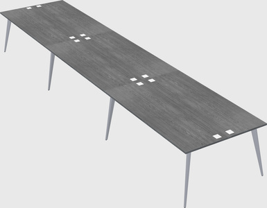 Shared rectangular office desk system