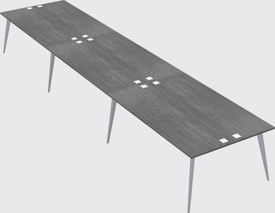 Shared rectangular office desk system