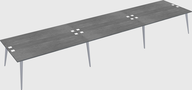 Shared rectangular office desk system