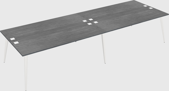 Shared rectangular office desk system