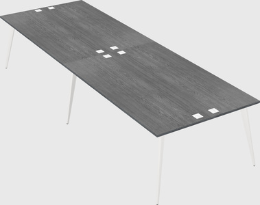 Shared rectangular office desk system