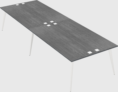 Shared rectangular office desk system