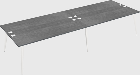 Shared rectangular office desk system