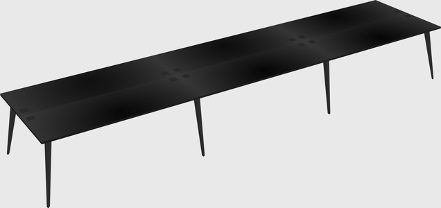 Shared rectangular office desk system
