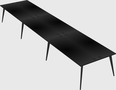 Shared rectangular office desk system