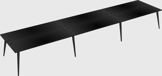 Shared rectangular office desk system