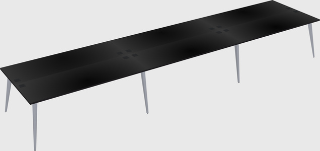 Shared rectangular office desk system