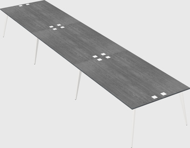 Shared rectangular office desk system