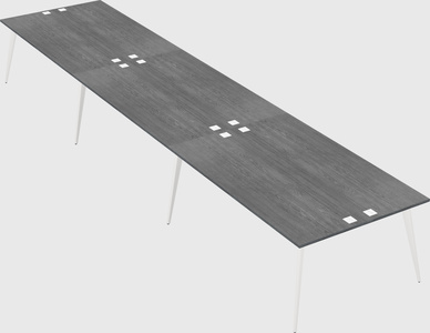 Shared rectangular office desk system