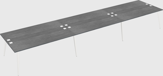 Shared rectangular office desk system