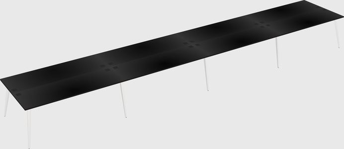 Shared rectangular office desk system