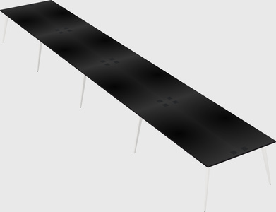 Shared rectangular office desk system