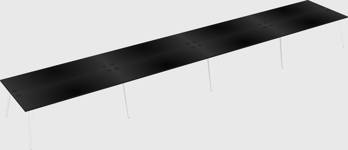 Shared rectangular office desk system