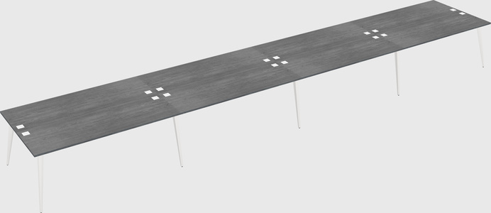 Shared rectangular office desk system
