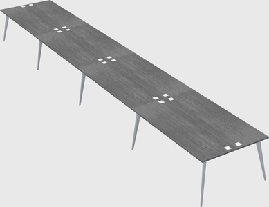 Shared rectangular office desk system