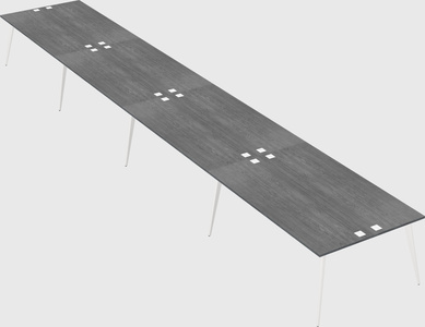 Shared rectangular office desk system