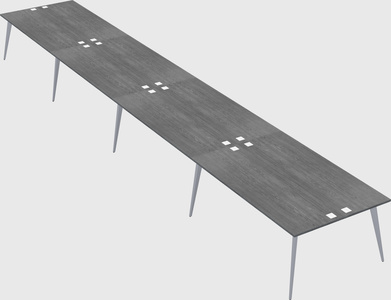 Shared rectangular office desk system