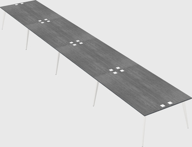 Shared rectangular office desk system