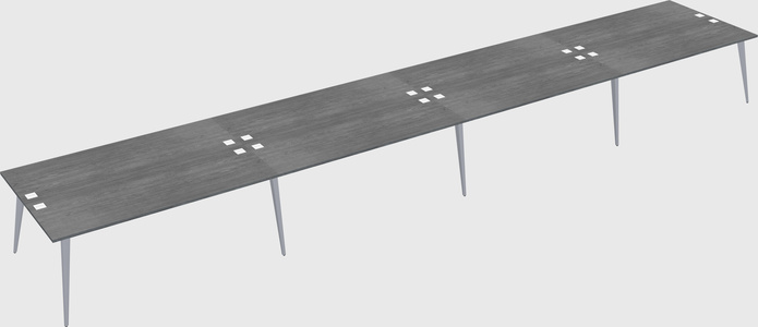 Shared rectangular office desk system