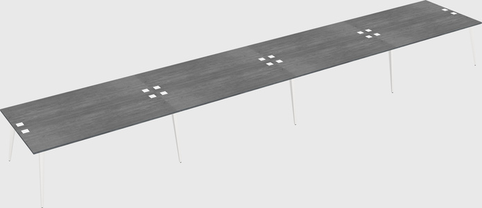 Shared rectangular office desk system