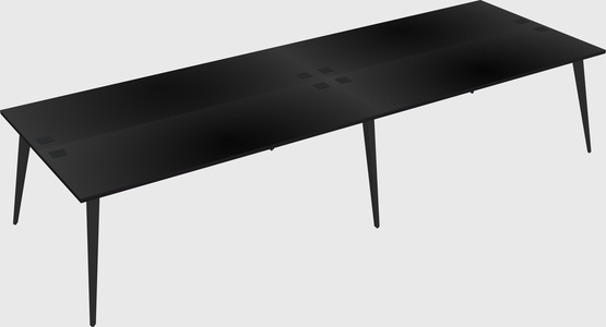 Shared rectangular office desk system