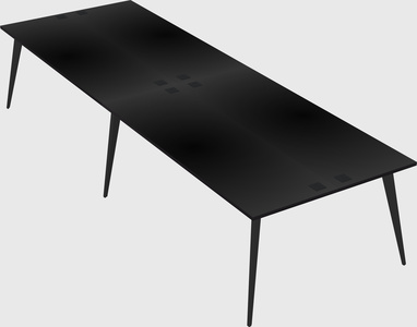 Shared rectangular office desk system